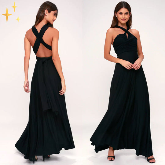 Summer Wedding Guest Dress Women – Open Back Tie & Flowing Structure
