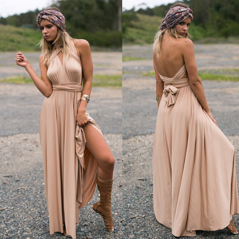 Summer Wedding Guest Dress Women – Open Back Tie & Flowing Structure