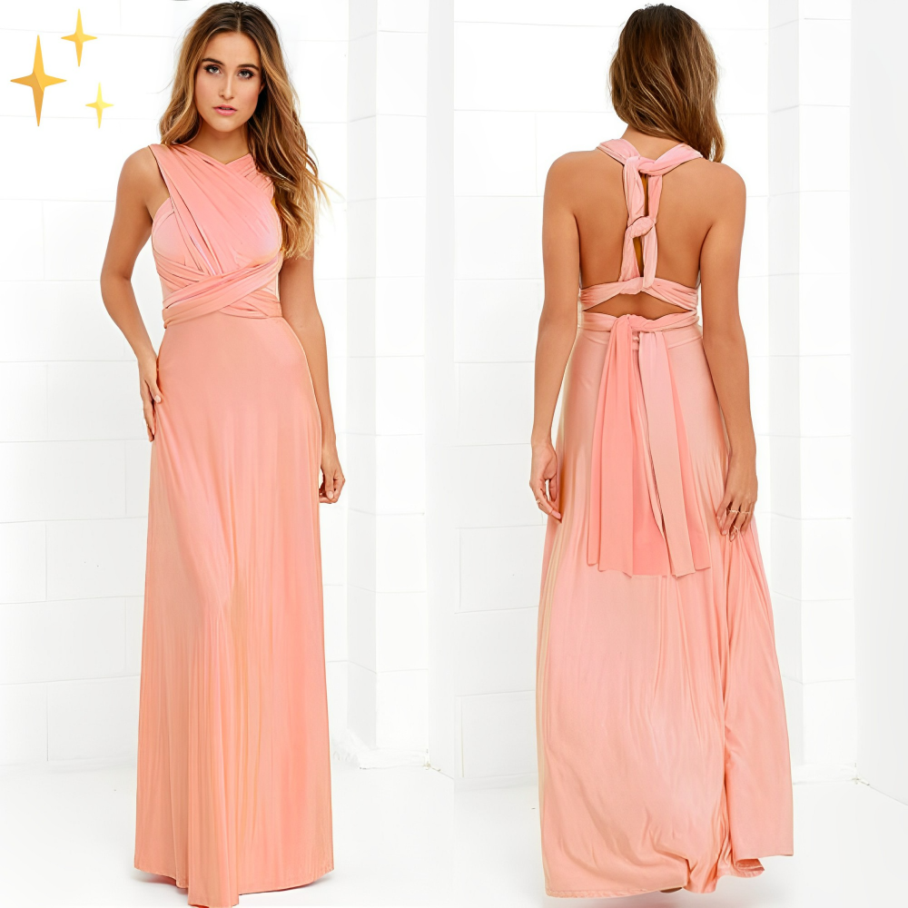 Summer Wedding Guest Dress Women – Open Back Tie & Flowing Structure