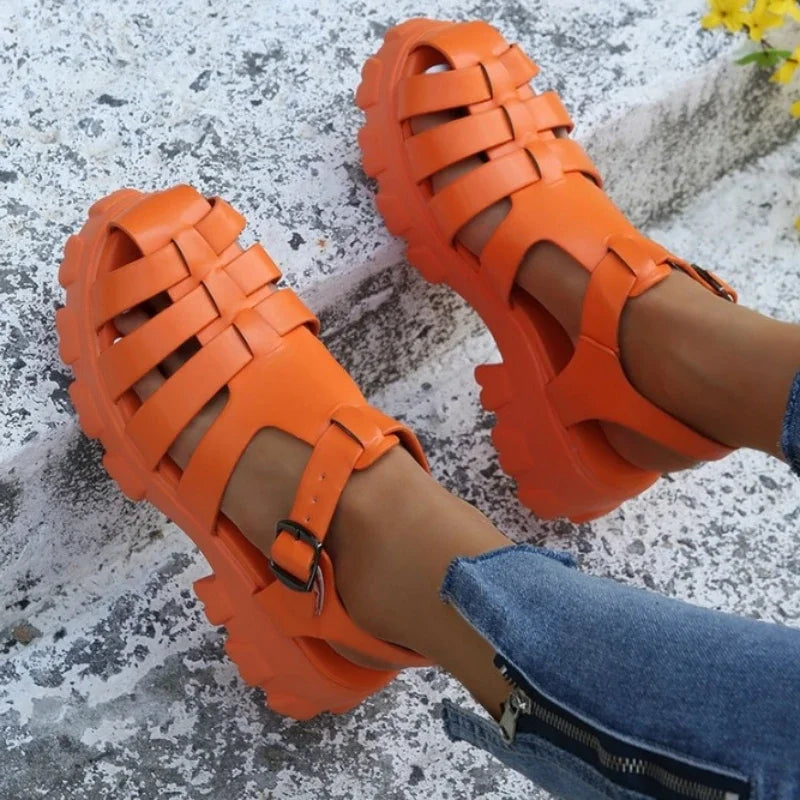 Summer Sandals Women - Thick Sole & Open Heel Structure