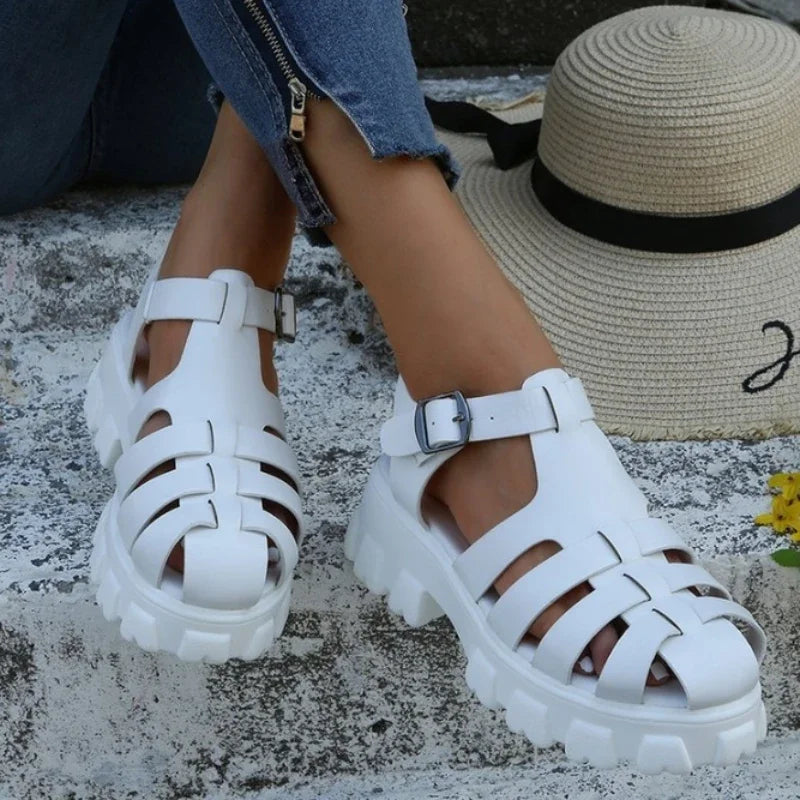 Summer Sandals Women - Thick Sole & Open Heel Structure