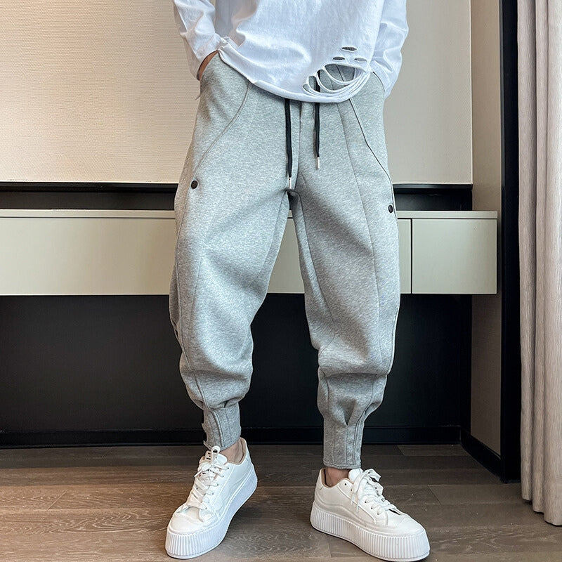 Tapered Jogger Trousers with Cuffed Ankles for Men