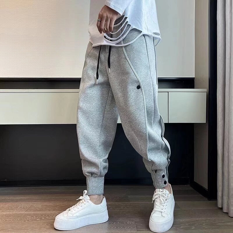 Tapered Jogger Trousers with Cuffed Ankles for Men