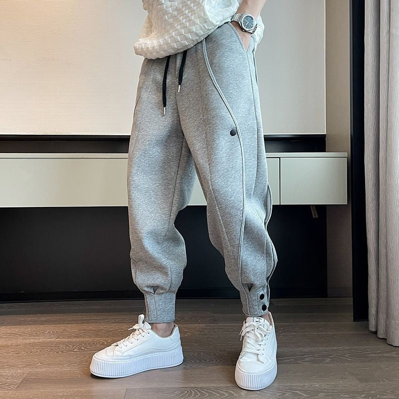 Tapered Jogger Trousers with Cuffed Ankles for Men