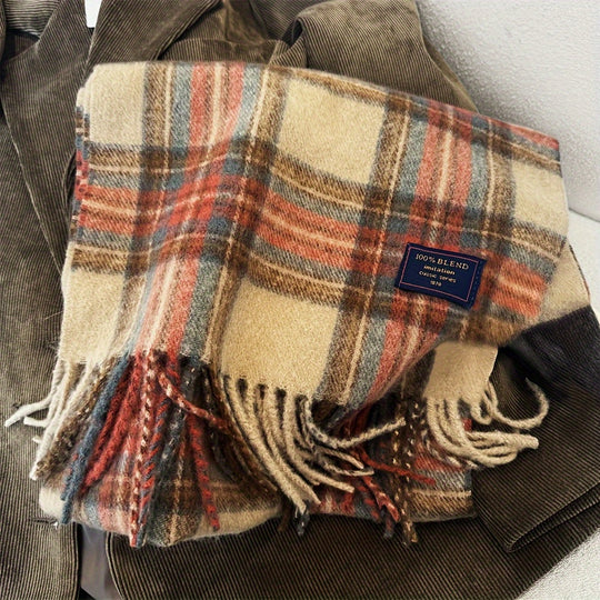 Tartan Woven Scarf for Women