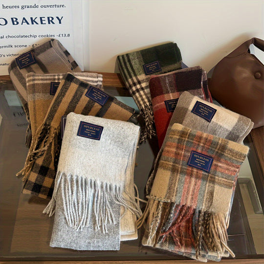 Tartan Woven Scarf for Women