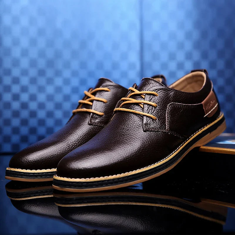 Textured Lace-Up Dress Shoes for Men