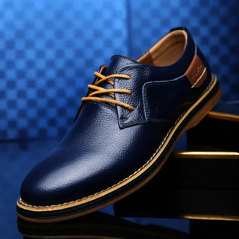 Textured Lace-Up Dress Shoes for Men