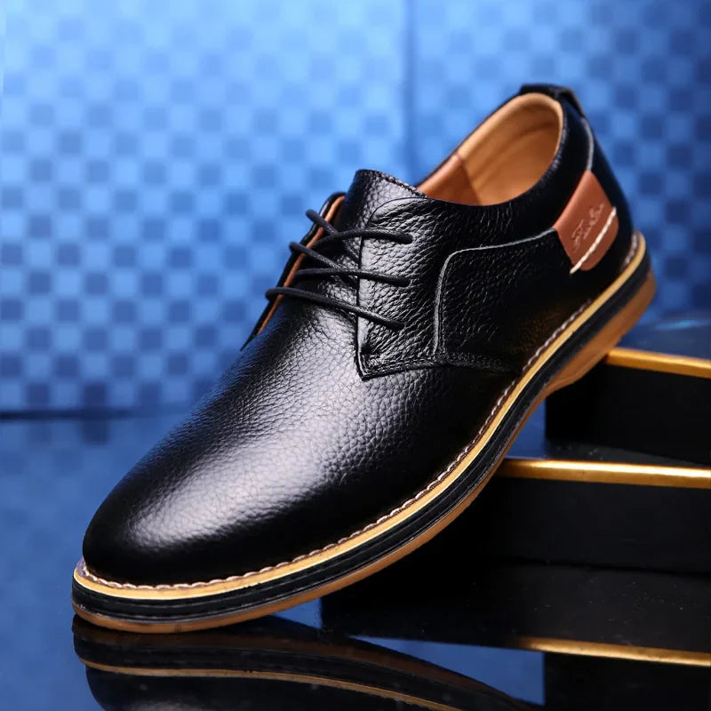 Textured Lace-Up Dress Shoes for Men
