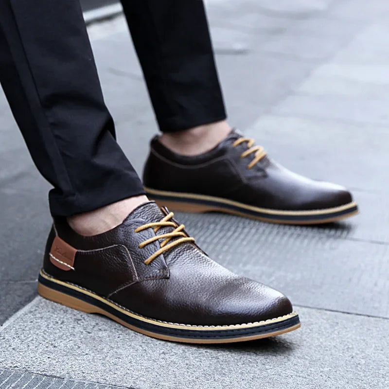Textured Lace-Up Dress Shoes for Men