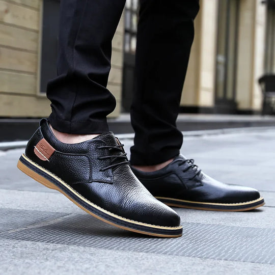 Textured Lace-Up Dress Shoes for Men