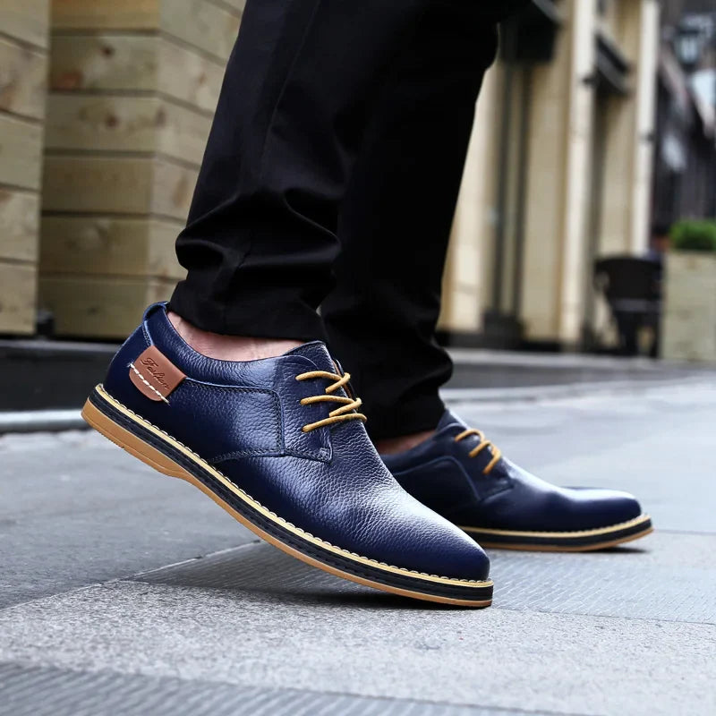 Textured Lace-Up Dress Shoes for Men