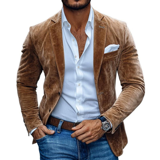 Textured Two-Button Blazer for Men
