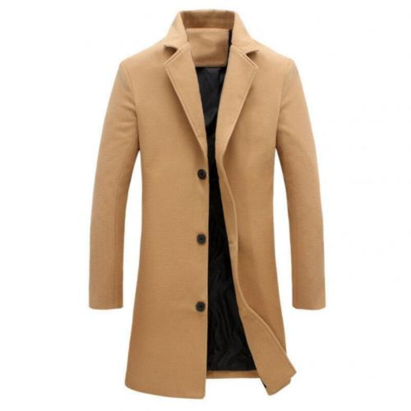 Trench Coat Men - Structured Lapel and Inner Lining
