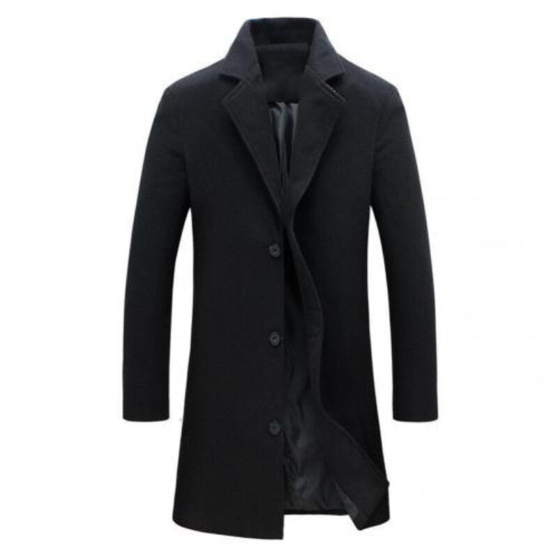 Trench Coat Men - Structured Lapel and Inner Lining