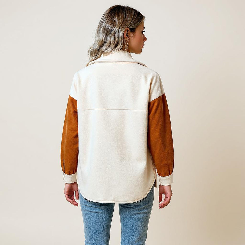 Women's Long Sleeve Jacket with Smooth Surface Look