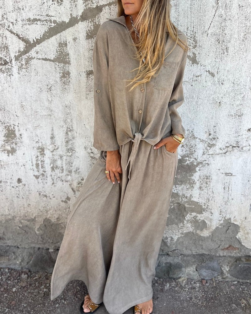 Two-Piece Lounge Set Women – Textured Surface & Relaxed Fit