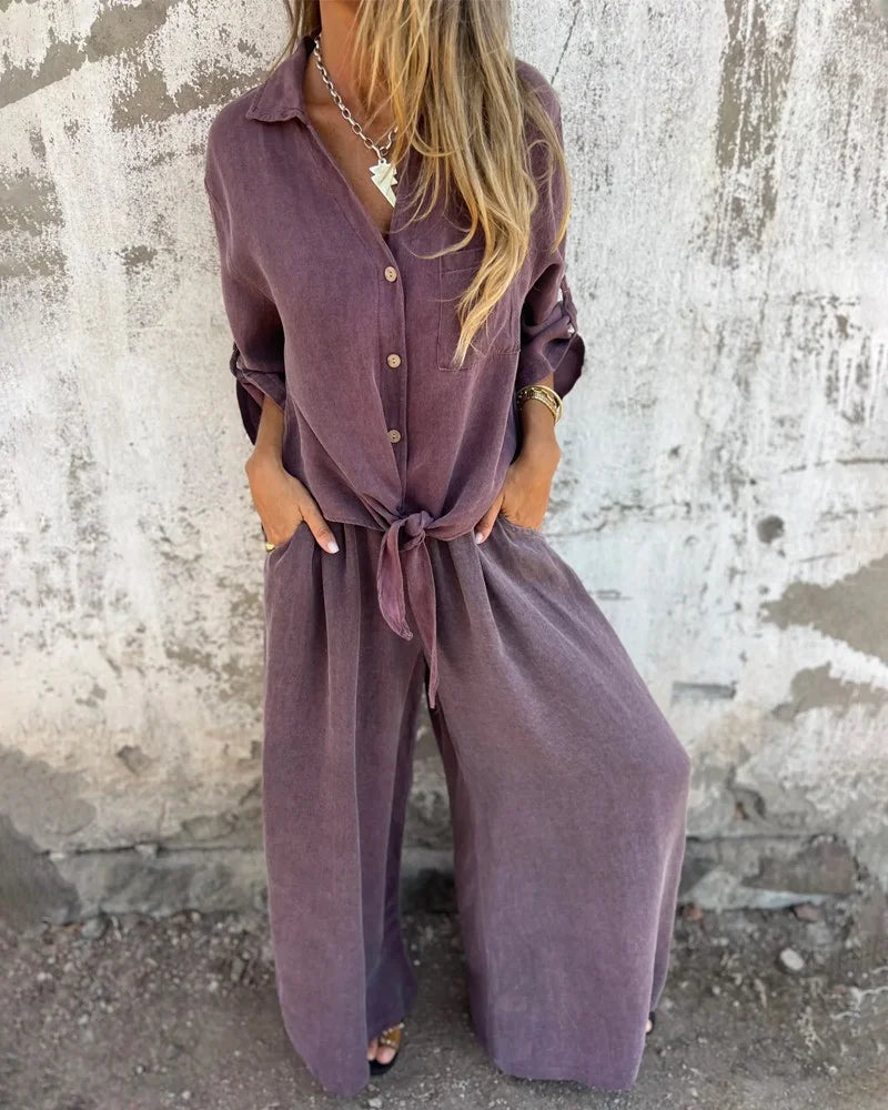 Two-Piece Lounge Set Women – Textured Surface & Relaxed Fit