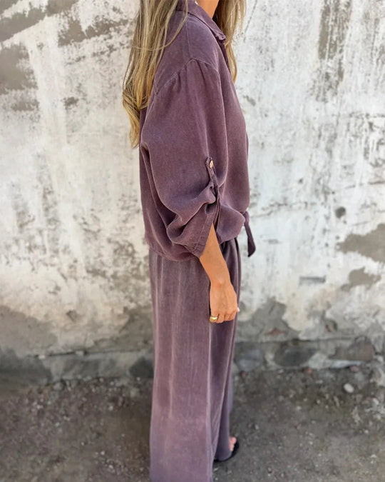 Two-Piece Lounge Set Women – Textured Surface & Relaxed Fit