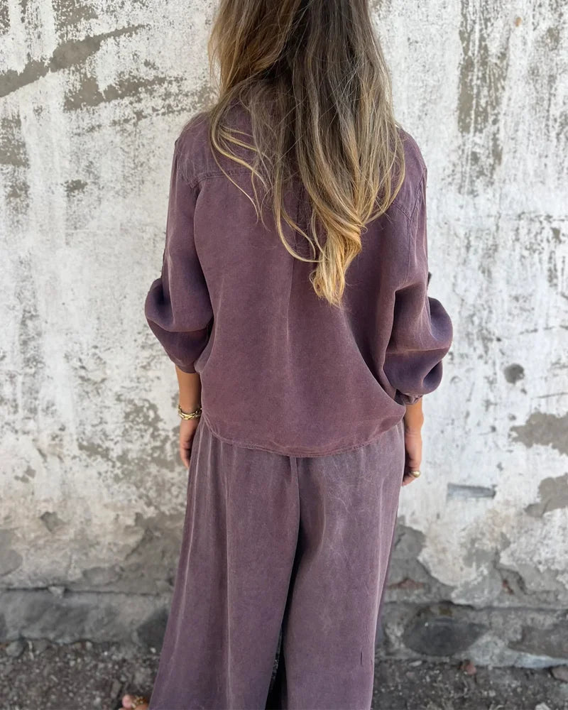 Two-Piece Lounge Set Women – Textured Surface & Relaxed Fit
