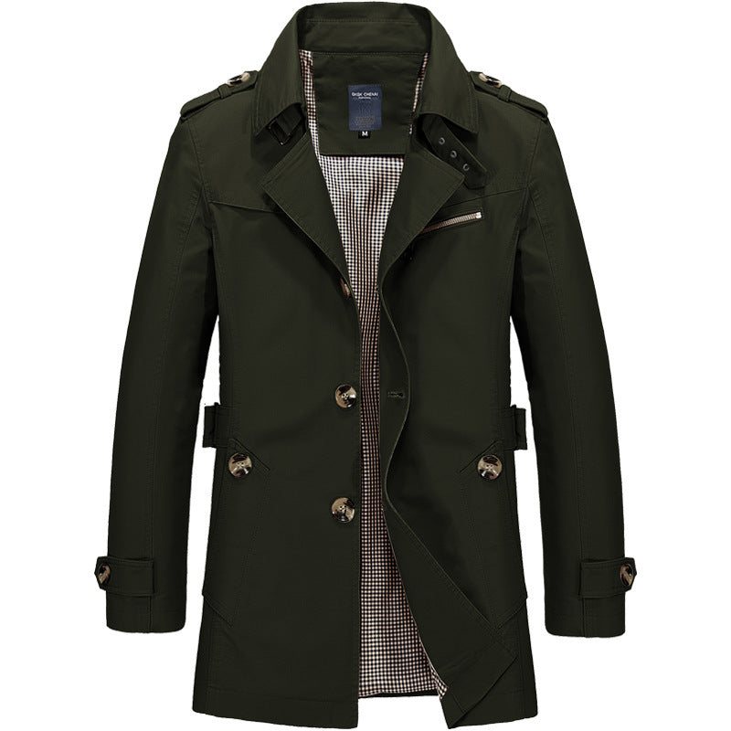 Water-Resistant Trench Coat for Men