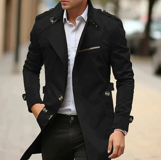 Water-Resistant Trench Coat for Men