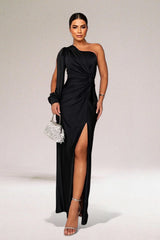 Wedding Guest Dress Women - Silky Look with Draped Waist