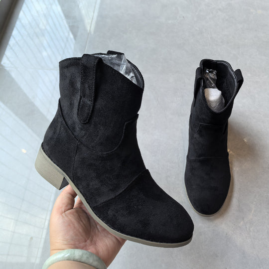 Western Ankle Boots Women - Refined Upper & Stacked Heel