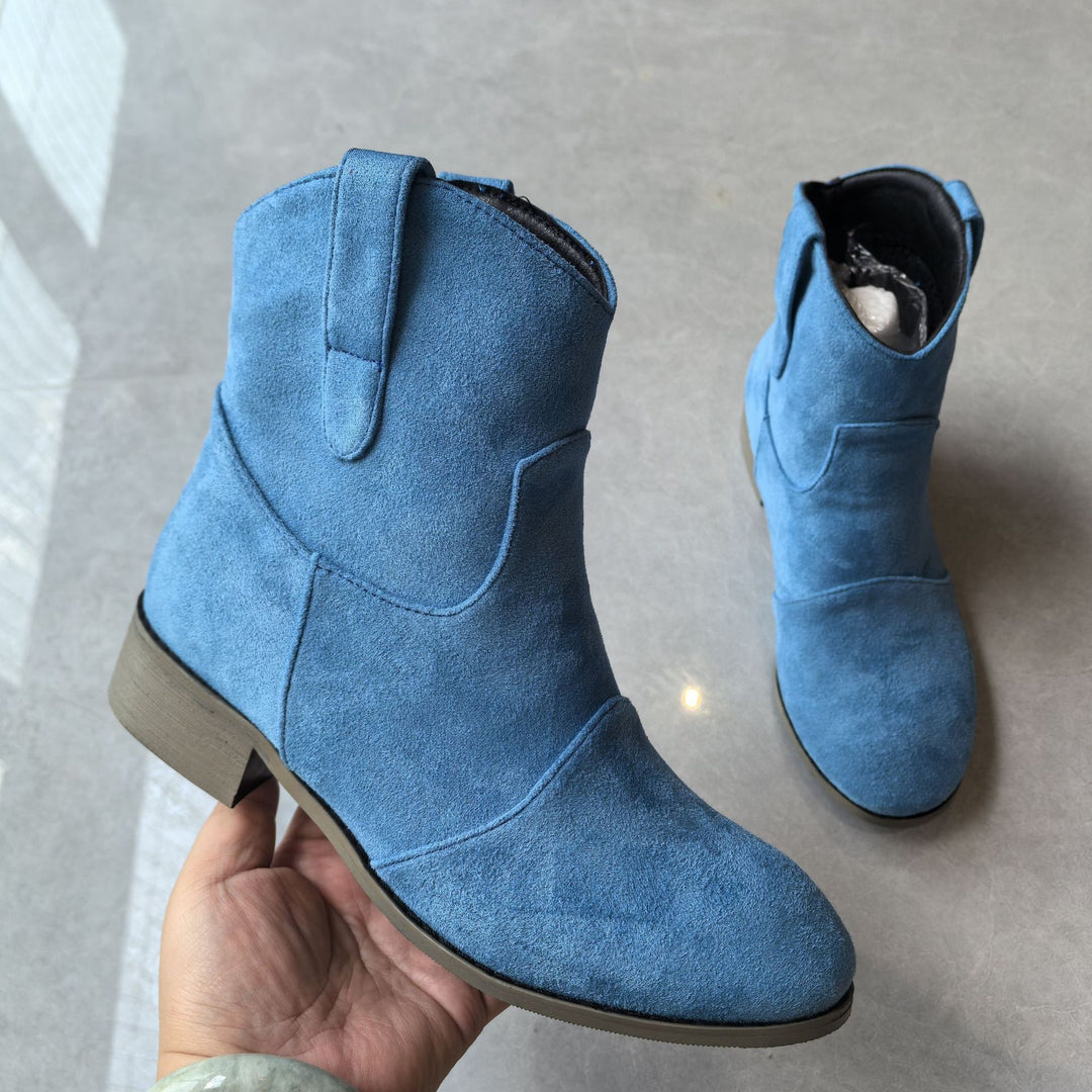 Western Ankle Boots Women - Refined Upper & Stacked Heel