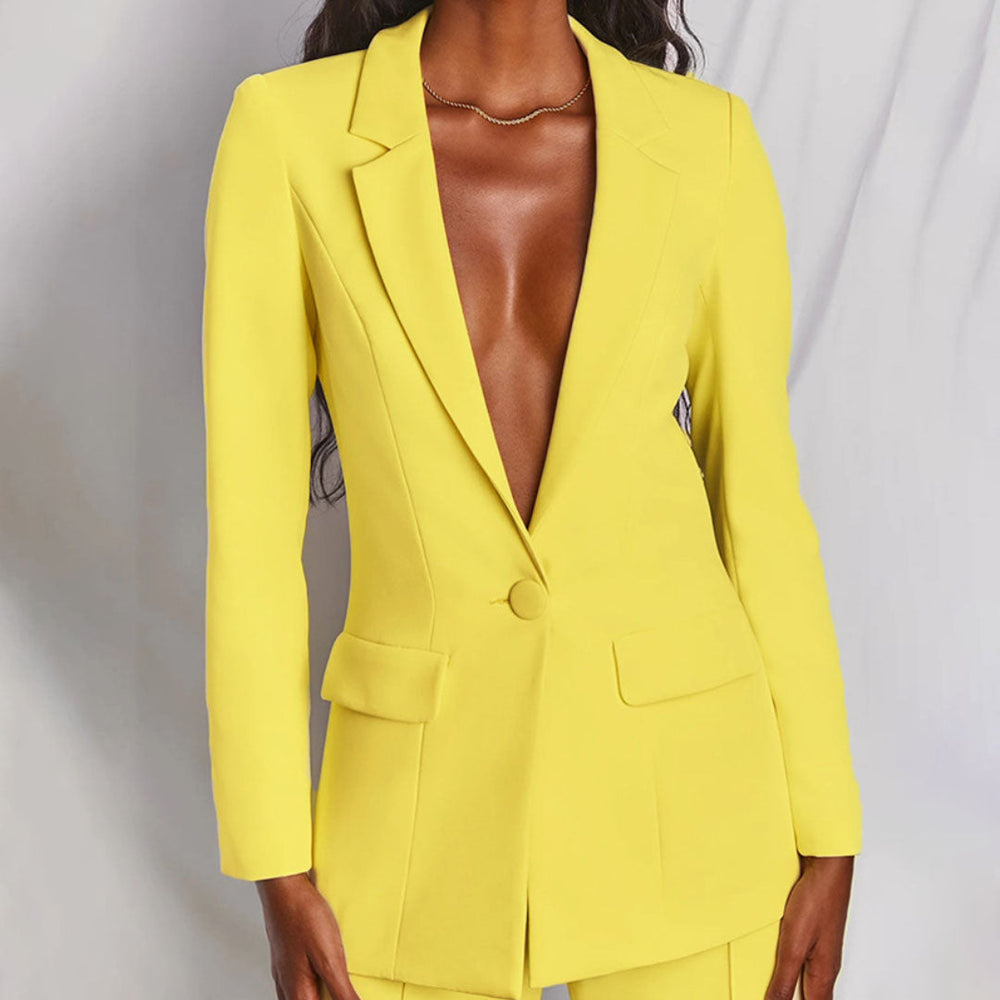 Wide-Leg Trousers and Blazer Set for Women
