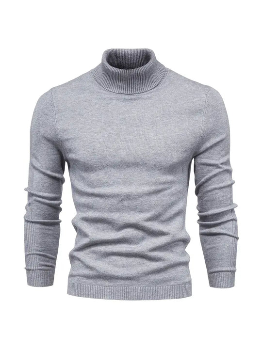 Autumn Turtleneck Sweater Men - Ribbed Finish & Slim Cut