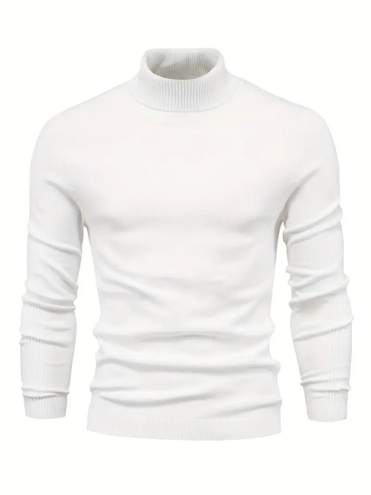 Autumn Turtleneck Sweater Men - Ribbed Finish & Slim Cut