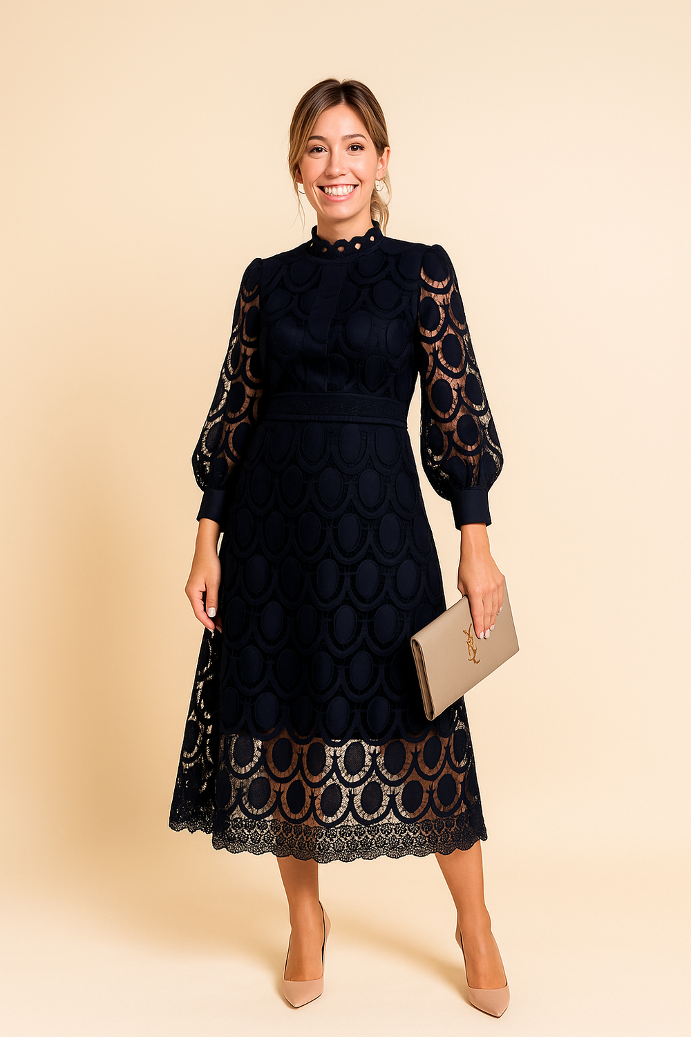 Women's Lace Bodycon Midi Dress