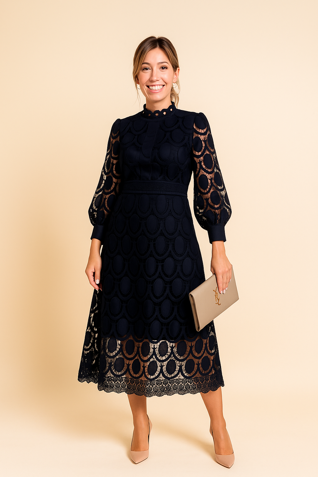 Women's Lace Bodycon Midi Dress