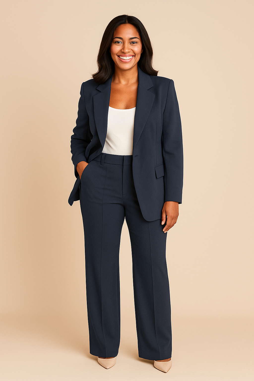 Blazer & Wide-Leg Trousers Set Women – Structured Fit & Subtle Texture