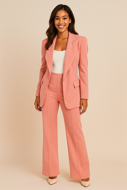 Blazer & Wide-Leg Trousers Set Women – Structured Fit & Subtle Texture