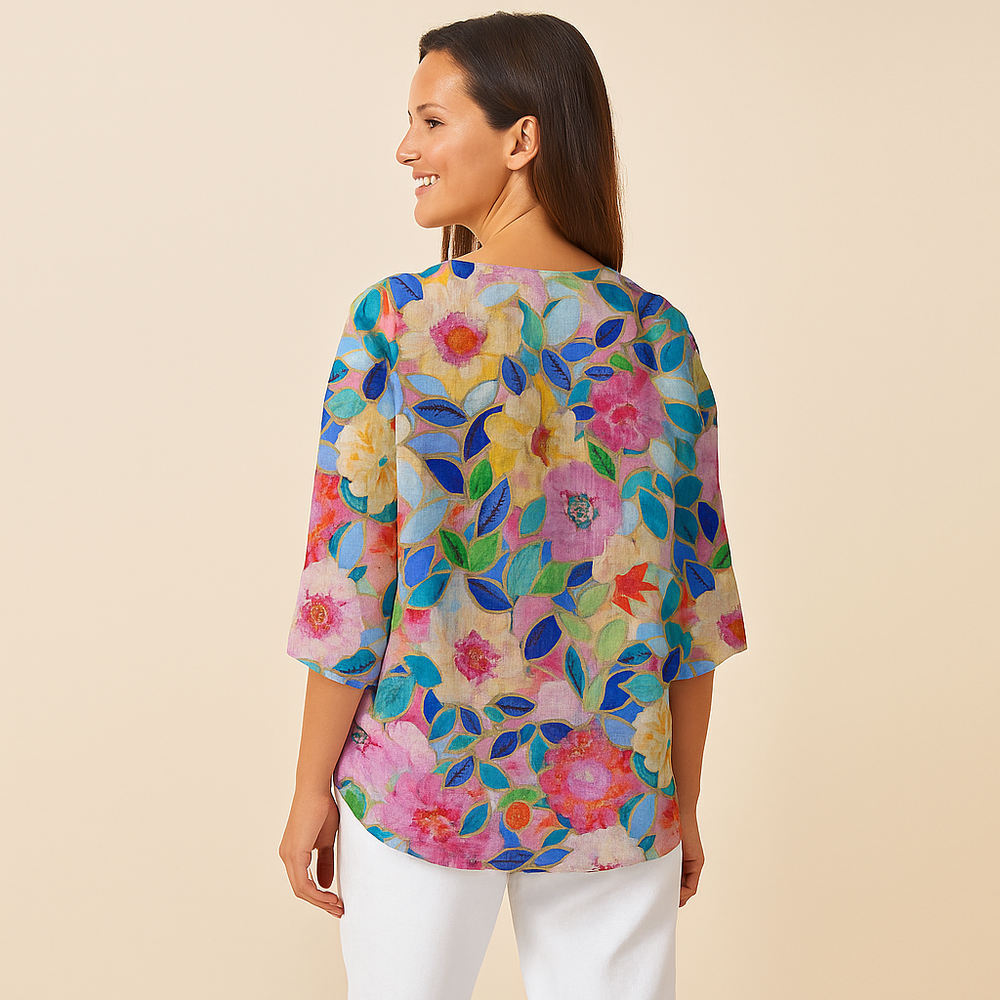 Women’s Blouse - Soft Textured Fabric & Adjustable Sleeves