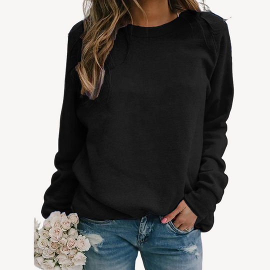 Women's Casual Sweatshirt | Long Sleeve Solid Color Pullover