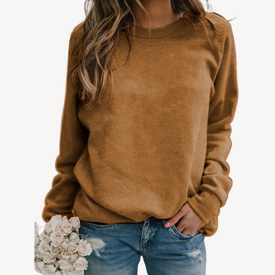 Women's Casual Sweatshirt | Long Sleeve Solid Color Pullover
