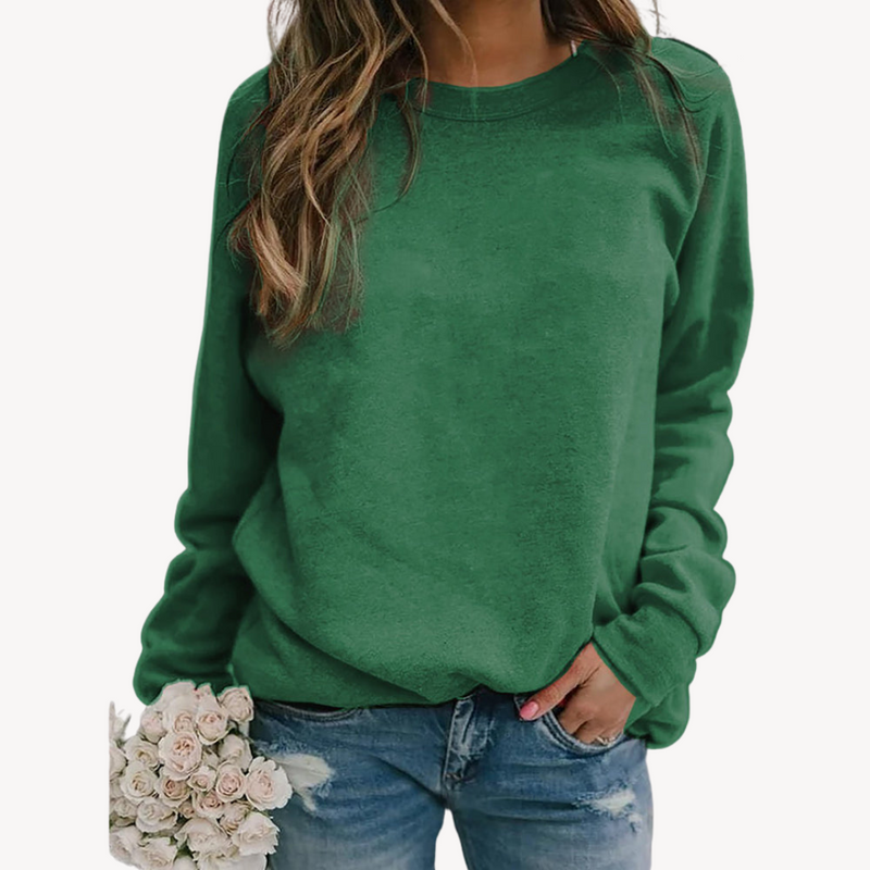 Women's Casual Sweatshirt | Long Sleeve Solid Color Pullover
