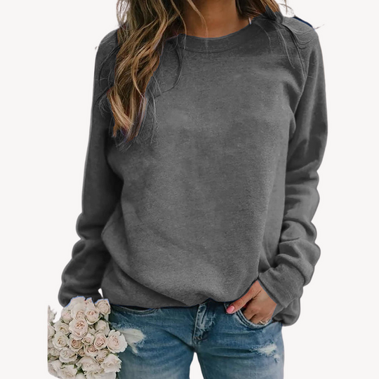 Women's Casual Sweatshirt | Long Sleeve Solid Color Pullover