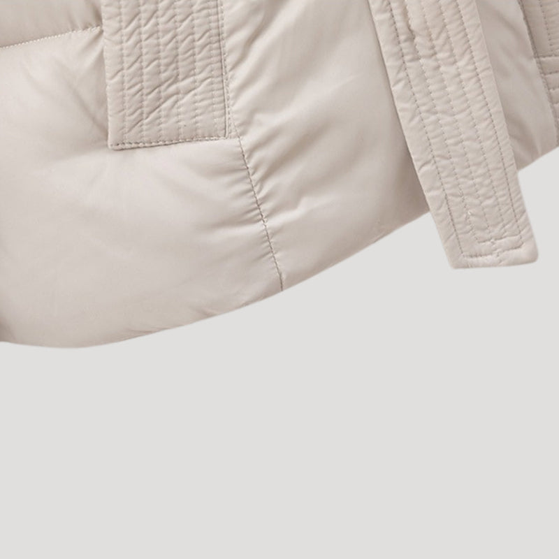 Women's Lined Jacket with Tie Belt | Short Outerwear with Hood