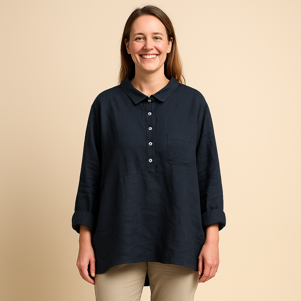 Long-Sleeve Lapel Shirt for Women – Loose-Cut