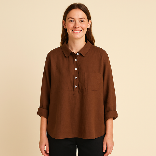 Long-Sleeve Lapel Shirt for Women – Loose-Cut