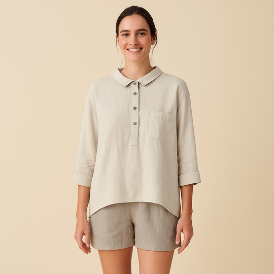 Long-Sleeve Lapel Shirt for Women – Loose-Cut
