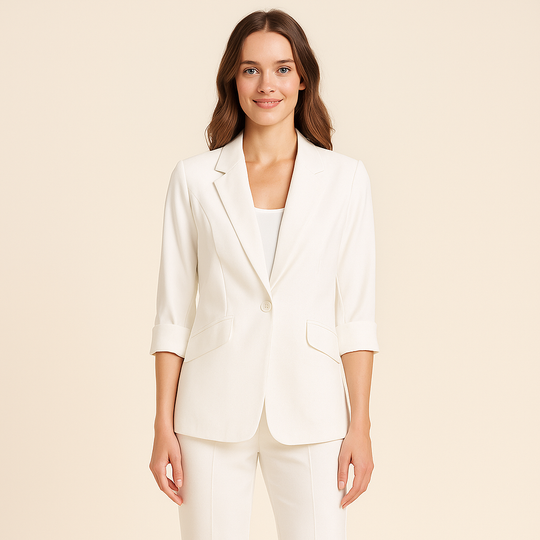 3/4 Sleeve Blazer for Women – Matte Finish & Defined Cut