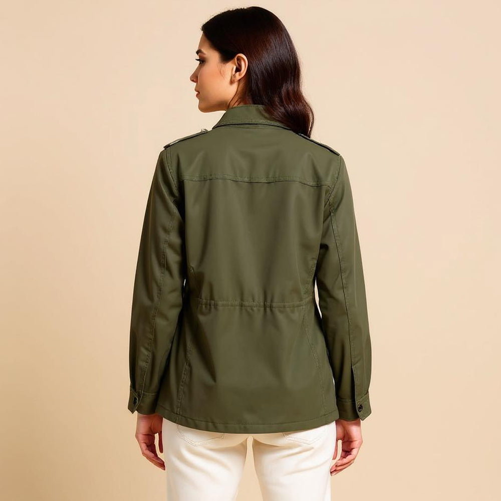 Women's Pocketed Jacket with Smooth Surface Finish