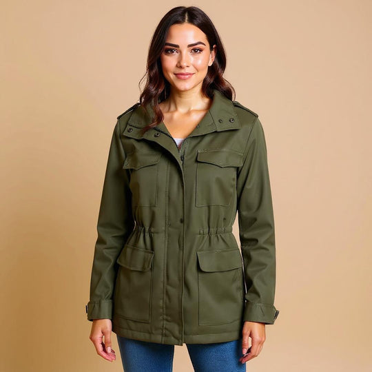 Women's Pocketed Jacket with Smooth Surface Finish