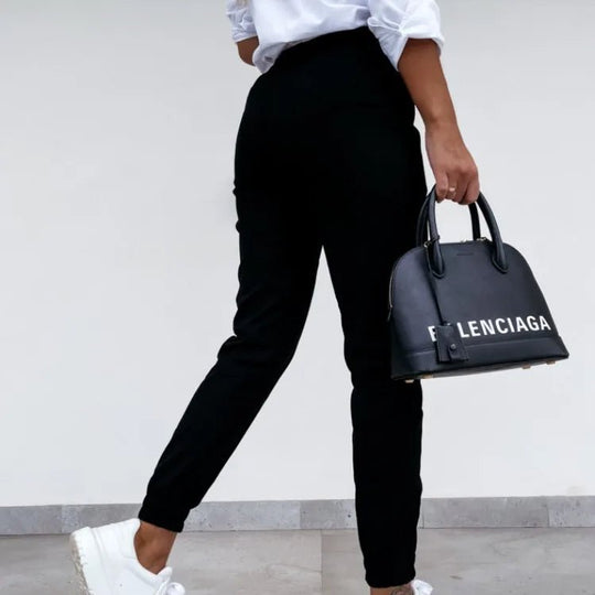 Slim Fit Tapered Pants for Women – Flexible Textile & Elastic Cuffs