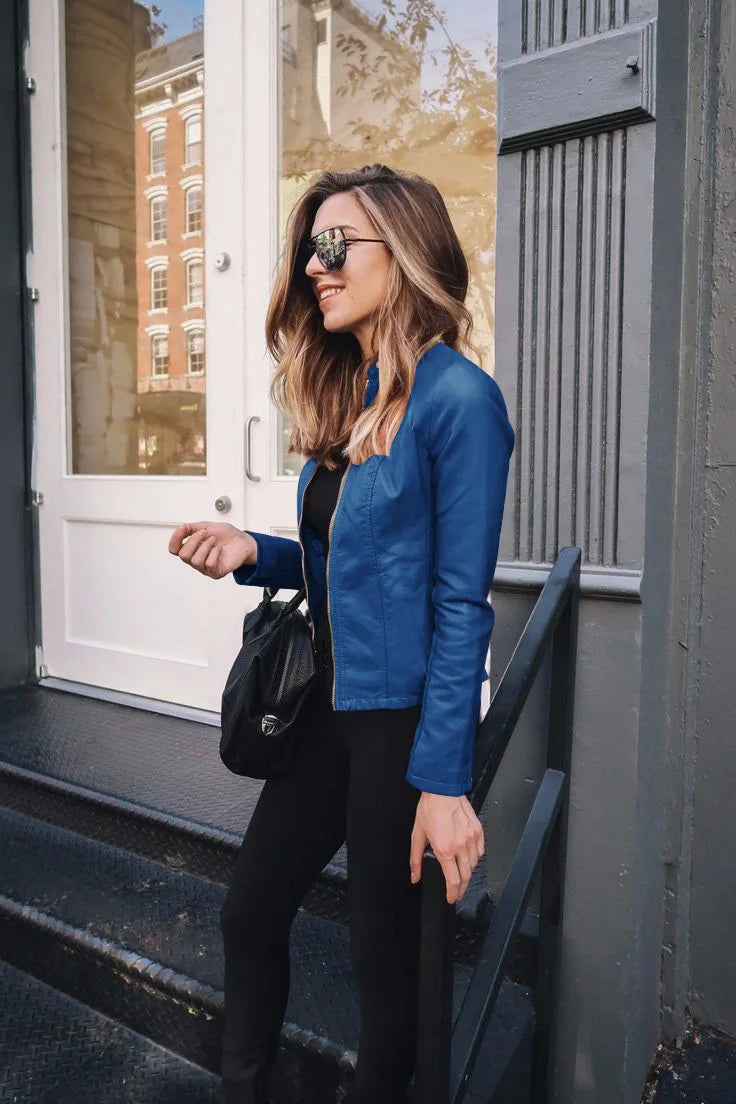 Zip-Up Jacket for Women – Uniform Texture & Shaped Outline
